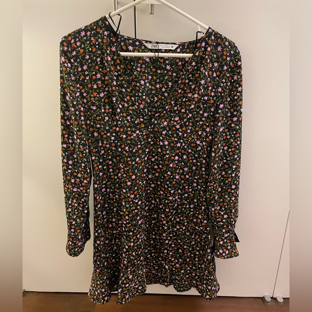 Zara floral mini dress